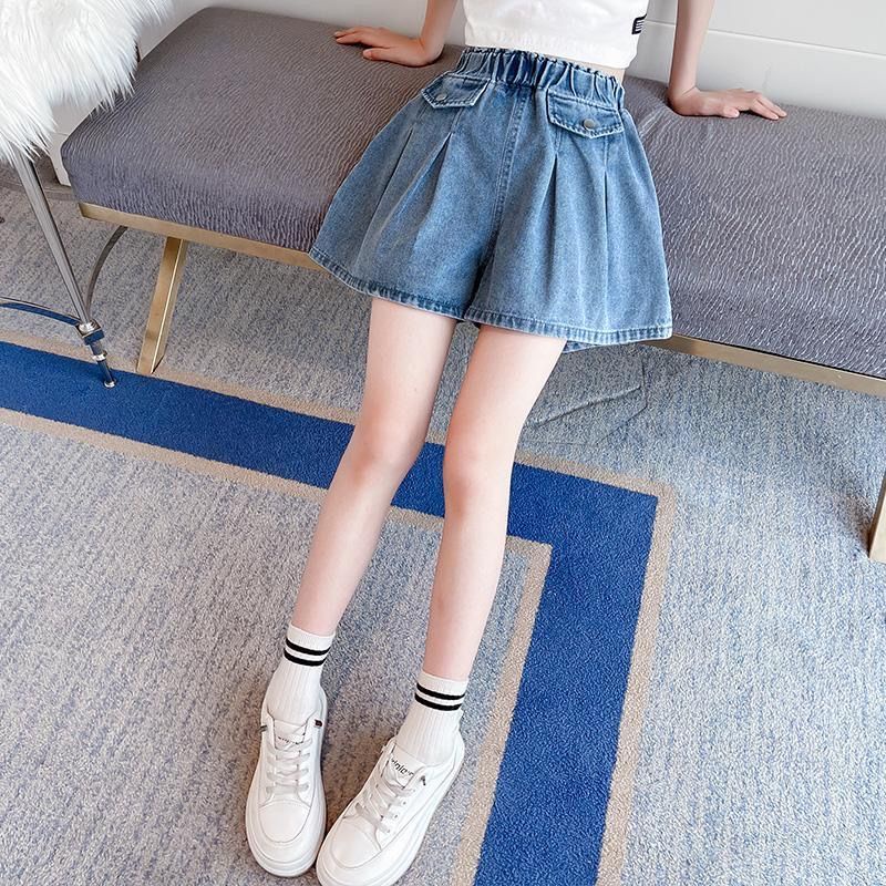 ~ 2023 Quần Short Denim Dễ Thương Thời Trang Phong Cách Mới Cho Bé Gái
