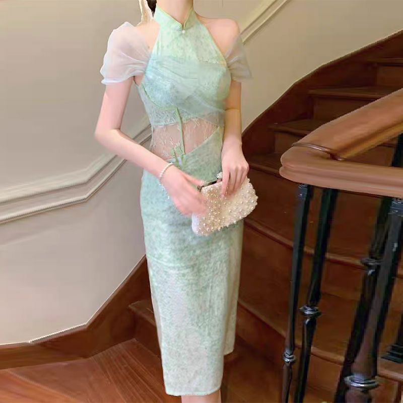 Đầm Sườn Xám Cách Tân Thiết Kế Mới Trung Hoa Cách Tân Siêu Mỏng Cổ Tích Niche [Niche