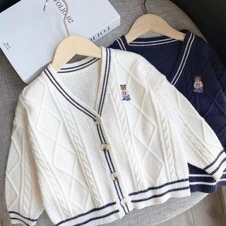   ưu Đãi đặc biệt sản phẩm mới  ~ 2024 phong cách mới boy british preppy style cartoon baby sweater children all-match jacket 