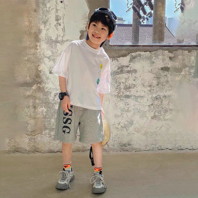 Quần Short Thể Thao Dáng Rộng In Chữ Thời Trang Mùa Hè Cho Bé Trai