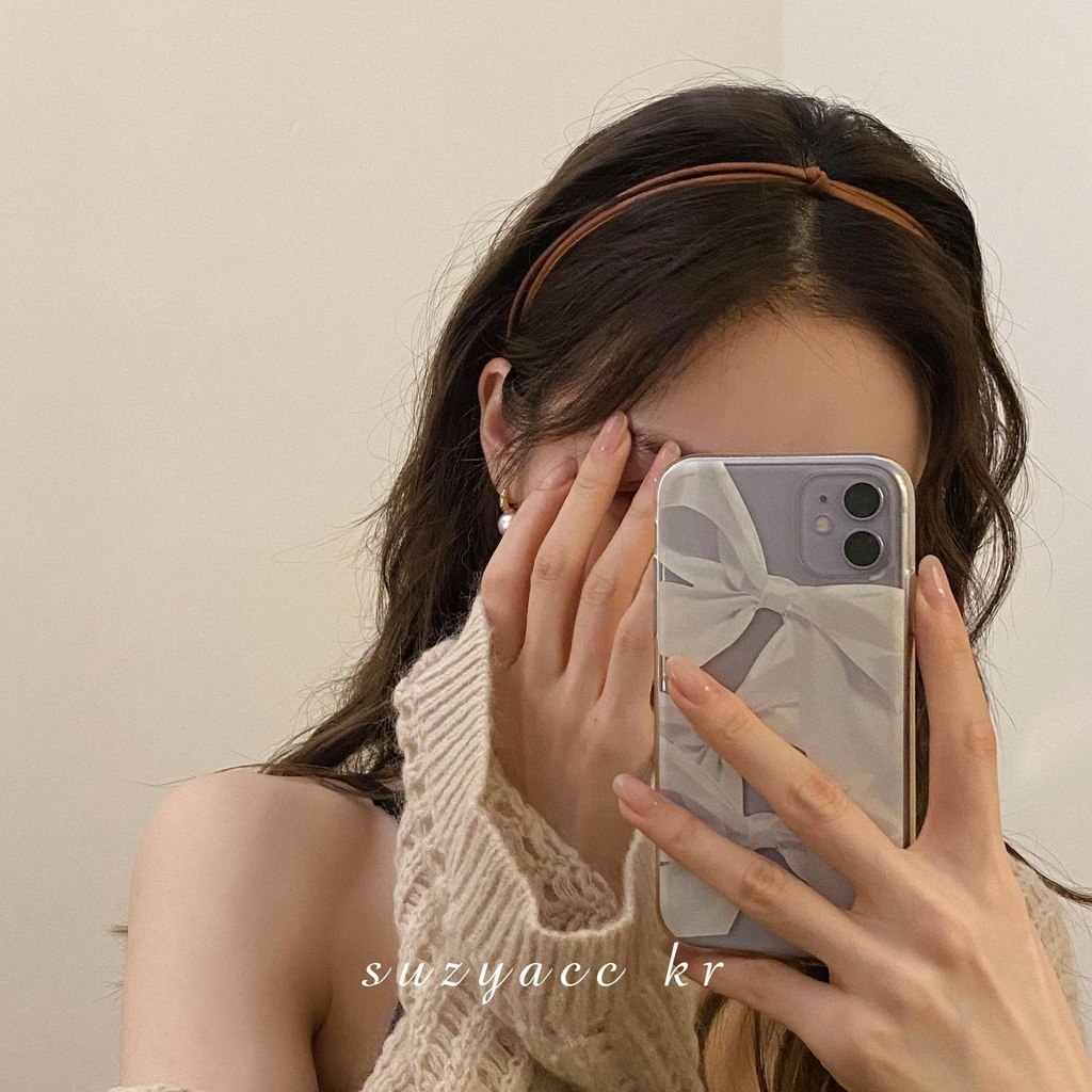 Băng Đô Da Siêu Nhẹ Thắt Nút Phong Cách Hepburn Đơn Giản Sang Trọng