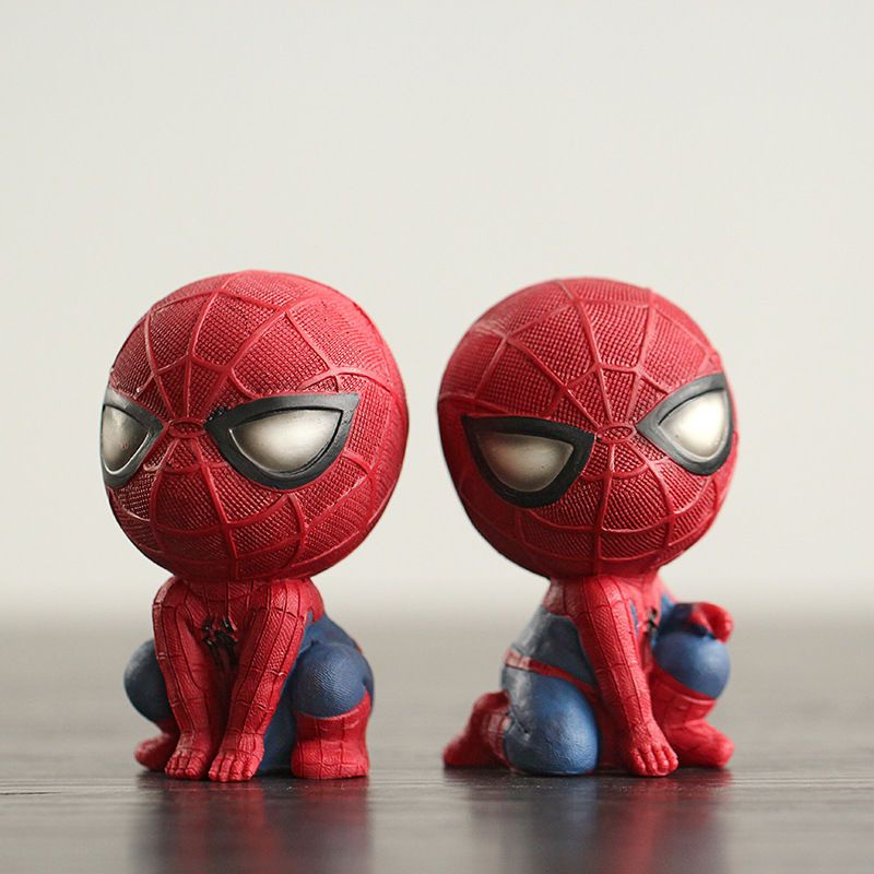 Mô Hình Búp Bê Người Nhện Marvel Phiên Bản Q Để Bàn / Xe Hơi Mang Theo Làm Quà Sinh Nhật Cho Bé Trai
