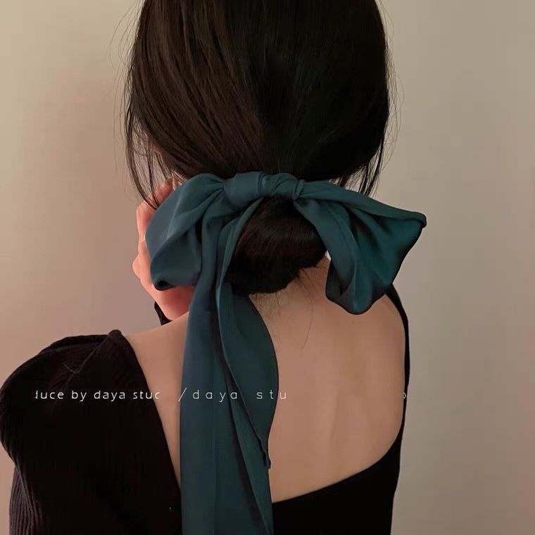 Khăn Choàng Lụa Dài Màu Sắc Ngọt Ngào Phong Cách retro Pháp Thanh Lịch