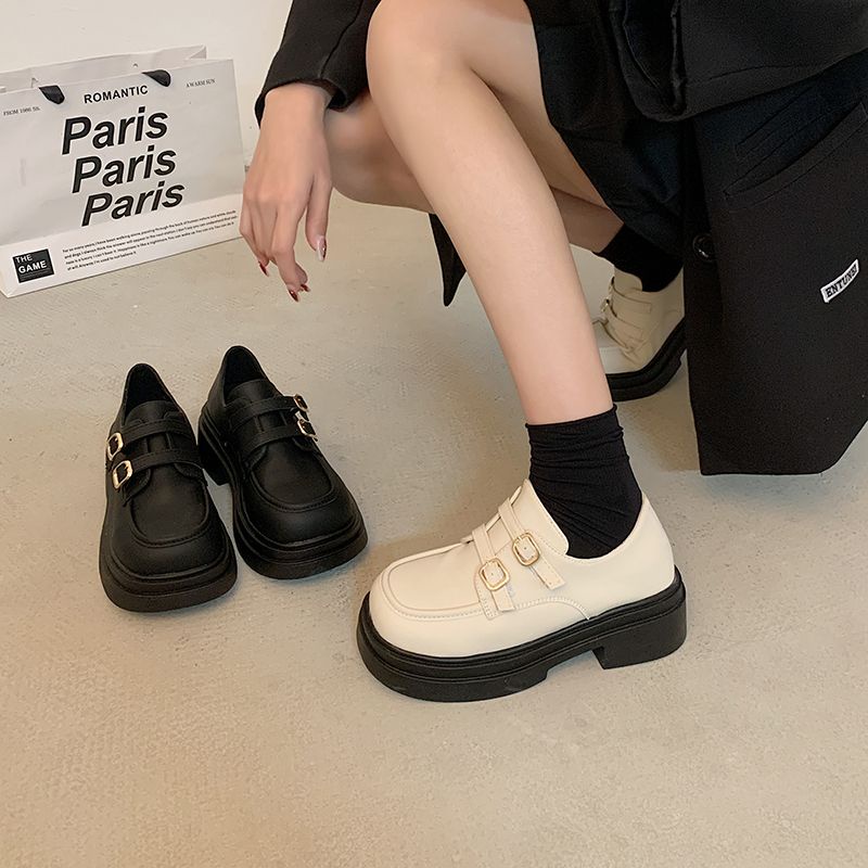 Giày Da Đế Dày Phong Cách Anh Quốc Thời Trang Cho Nữ