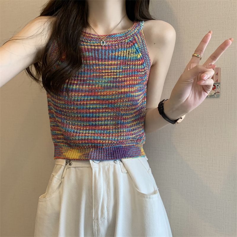 Áo Dệt Kim Hai Dây Thời Trang Mùa Hè Dành Cho Nữ