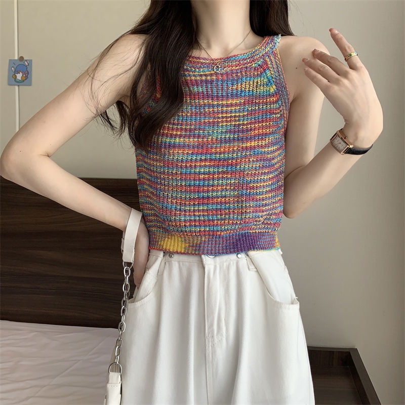 Áo Dệt Kim Hai Dây Thời Trang Mùa Hè Dành Cho Nữ