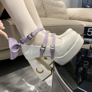 Giày cao gót cao gót phong cách nơ