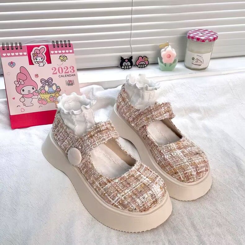 Giày Mary Jane Nhật Bản Đế Dày Tăng Chiều Cao Thời Trang Mùa Xuân 2023 Cho Nữ