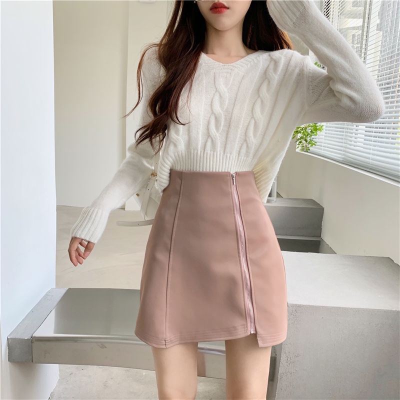 Hot Sale ~ Chân Váy Da Chữ a Lưng Cao Dáng Ôm Phong Cách Mới Dễ Phối Đồ Cho Nữ