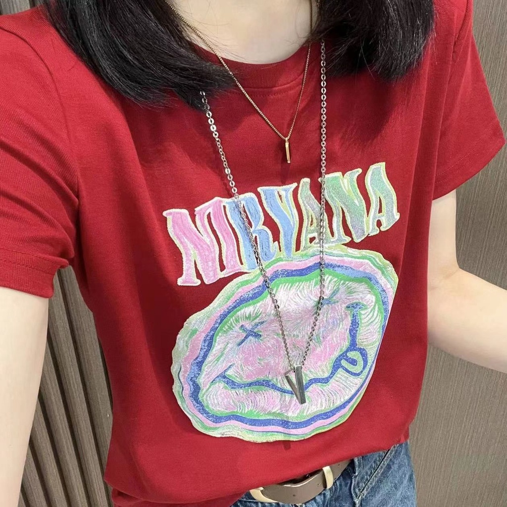 Áo Thun Tay Ngắn Cổ Tròn In Hình Thời Trang Dành Cho Nữ