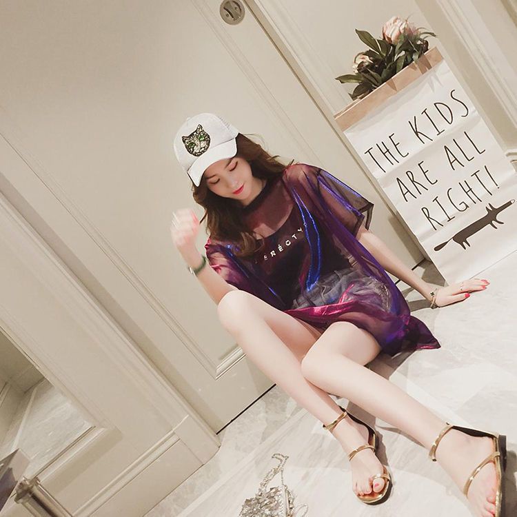 Áo Thun Tay Ngắn Dáng Rộng Chất Liệu Lụa Cao Cấp Thời Trang Mùa Hè Dành Cho Nữ