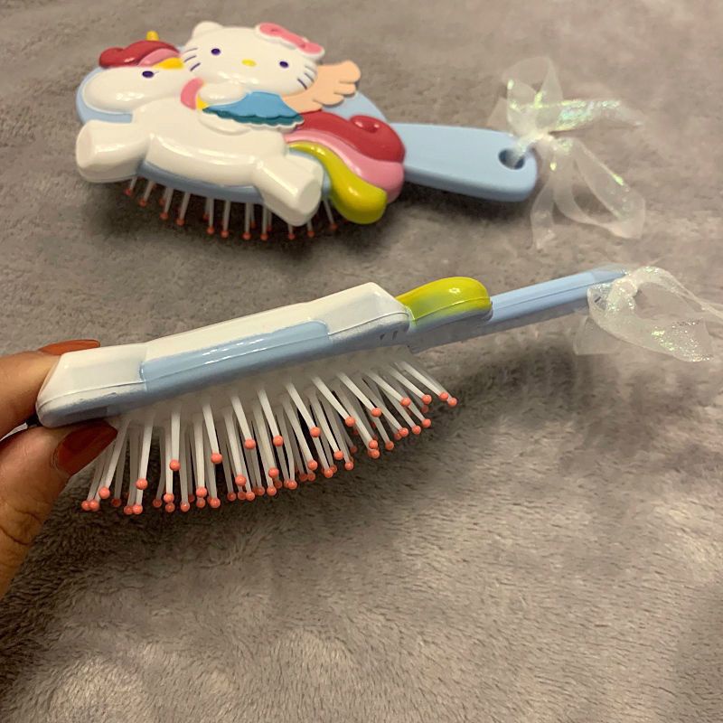 Lược Chải Tóc Ba Răng Đệm Khí Hình Mèo Hello Kitty Trái Tim Dễ Thương Cho Bé Gái