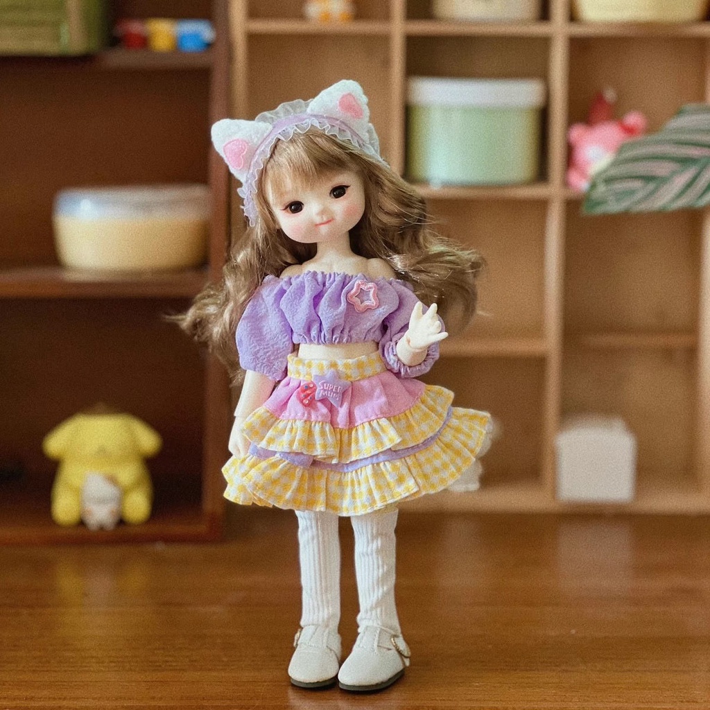 Búp Bê 6 Điểm bjd 30cm 6 Điểm 30cm Mặc Đầm Thời Trang Xinh Xắn Cho Bé Gái