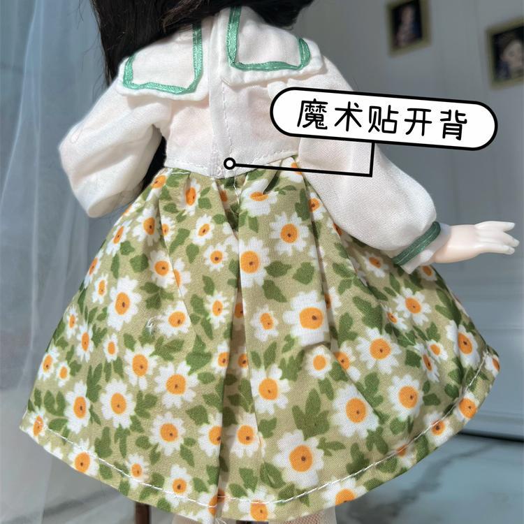 Đầm Hoa Màu Xanh Lá 6 Điểm 30cm bjd 1: 6SD 6 Điểm Cho Bé Gái 30cm Tỉ Lệ 1: 6SD Áo Thun Tay Ngắn 6.8.8Cm Thời Trang Cho Bé