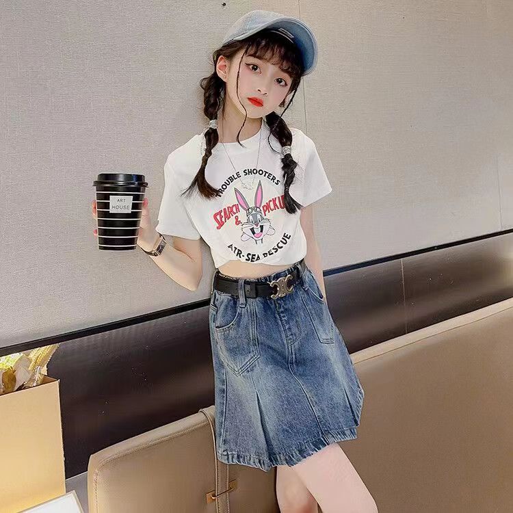 Chân Váy Denim Ngắn Dáng Chữ A Phong Cách Mới Năm 2023 Cho Bé Gái