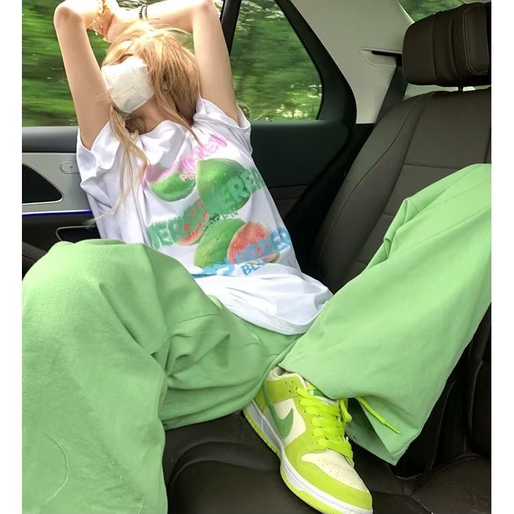 Áo Thun Tay Ngắn Dáng Rộng In Chữ Màu Sắc Ngọt Ngào Thời Trang Mùa Hè Cho Nam Và Nữ