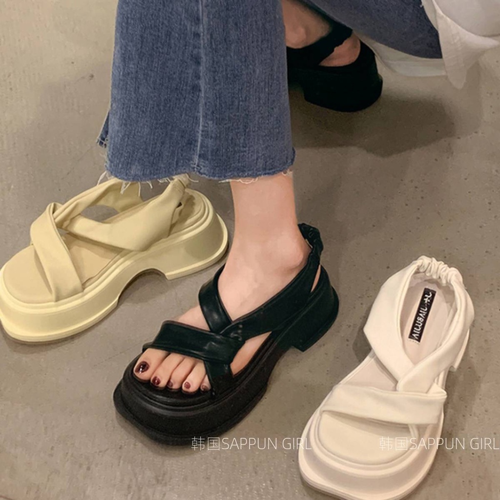 Sandal Đế Dày Chống Trượt Cao Cấp Thời Trang Theo Phong Cách Hàn Quốc