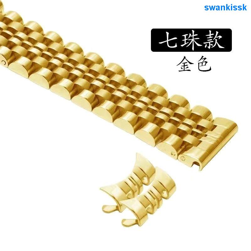 Dây Đồng Hồ Đeo Tay Bằng Thép Không Gỉ Màu Đen Trơn Đính Kim Cương Dành Cho Nam Nữ 20 0705