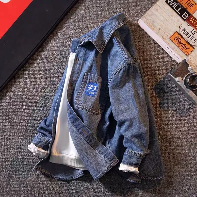 Hàng Mới Về Áo Sơ Mi Denim Phong Cách Hàn Quốc Thời Trang Xuân Thu Mới 2023 Cho Bé Trai