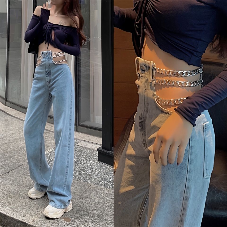 Quần Dài Ống Rộng Lưng Cao Thời Trang Mùa Hè 2023 Phong Cách Mới Quyến Rũ Cho Nữ