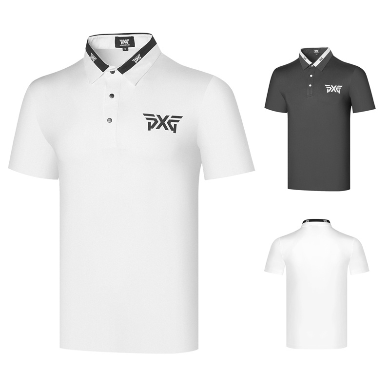 Pxg Áo Thun Thể Thao Đánh golf Ngắn Tay Thoáng Khí Nhanh Khô Màu Trơn Thời Trang Nam