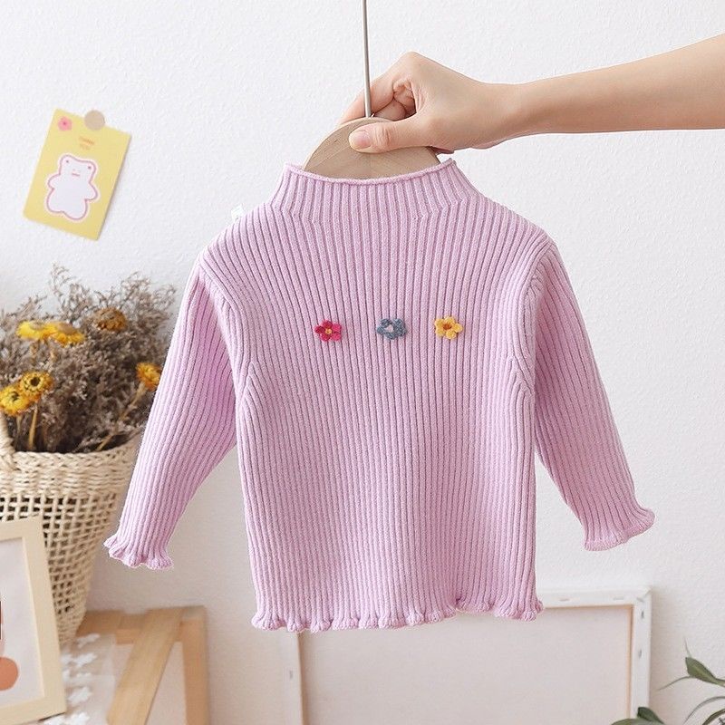 Áo Sweater Cổ Lọ Thời Trang Thu Đông Cho Bé Gái
