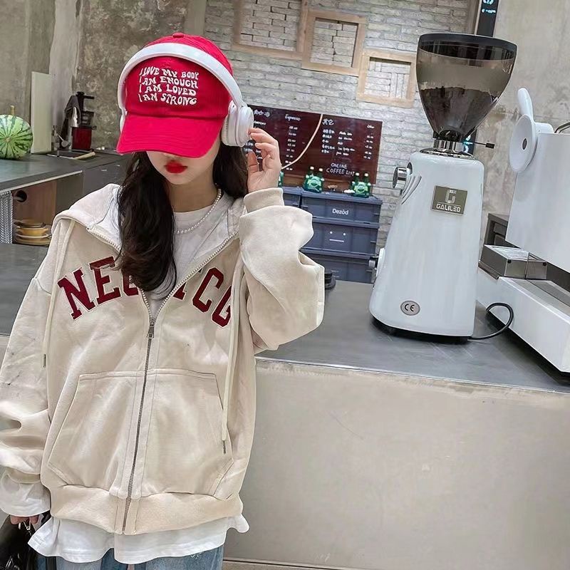 Áo Khoác Thể Thao Có Mũ Trùm Đầu Phong Cách Hàn Quốc Thời Trang Xuân Thu Cho Bé Gái
