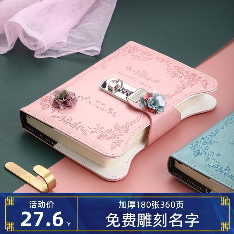 Sổ Ghi Chép Nhật Ký Có Khóa Mật Khẩu Đơn Giản Sáng Tạo Phong Cách retro Nhật Bản Và Hàn Quốc Cho Nữ