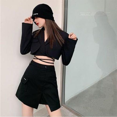 Áo Khoác Croptop Eo Cao Buộc Dây Phong Cách Hàn Quốc BZA Hàng Có Sẵn!Hàng Mới Về Mới Áo Vest Tay Dài Phong Cách Retro Mùa Thu 2023 Cho Nữ