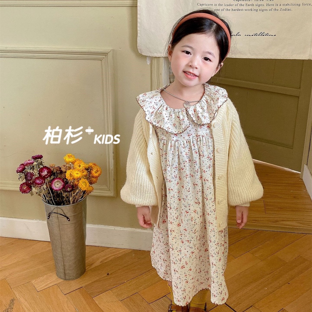 Áo Dệt Kim Không Tay Phối Ruy Băng Thời Trang Hàn Quốc 2023 4.24 Cho Bé Gái 2023