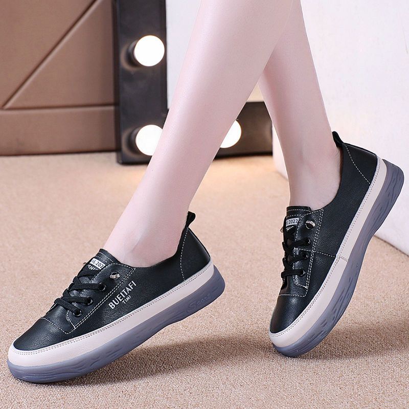 Giày trắng cho phụ nữ mùa xuân và mùa hè mới đế bằng Oxford Giày mềm đế thoải mái và thoáng khí