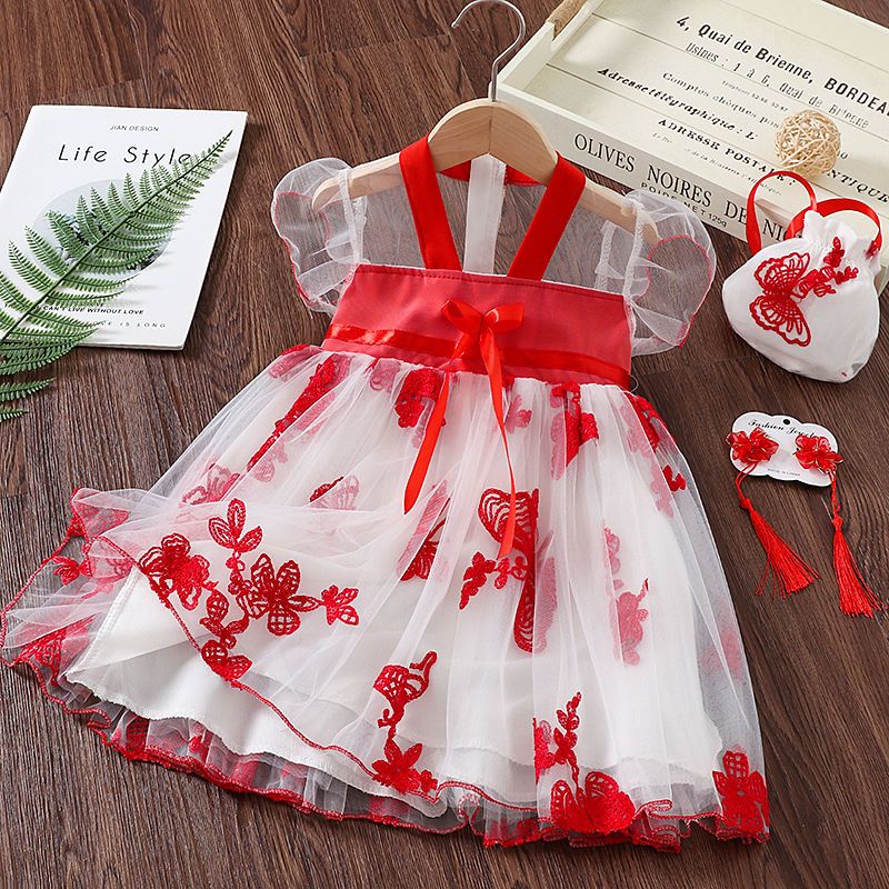 Đầm Công Chúa Pettiskirt Thời Trang Phong Cách Trung Hoa Cho Bé Gái