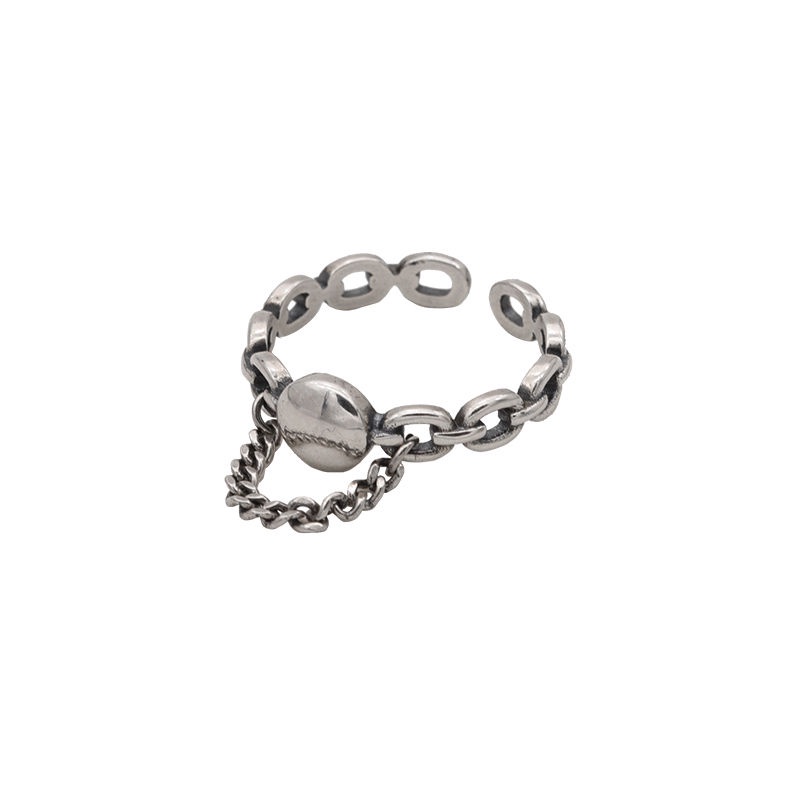 Nhẫn Hai Lớp Bằng Bạc sterling Phong Cách Hàn Quốc Thời Trang Cho Nữ