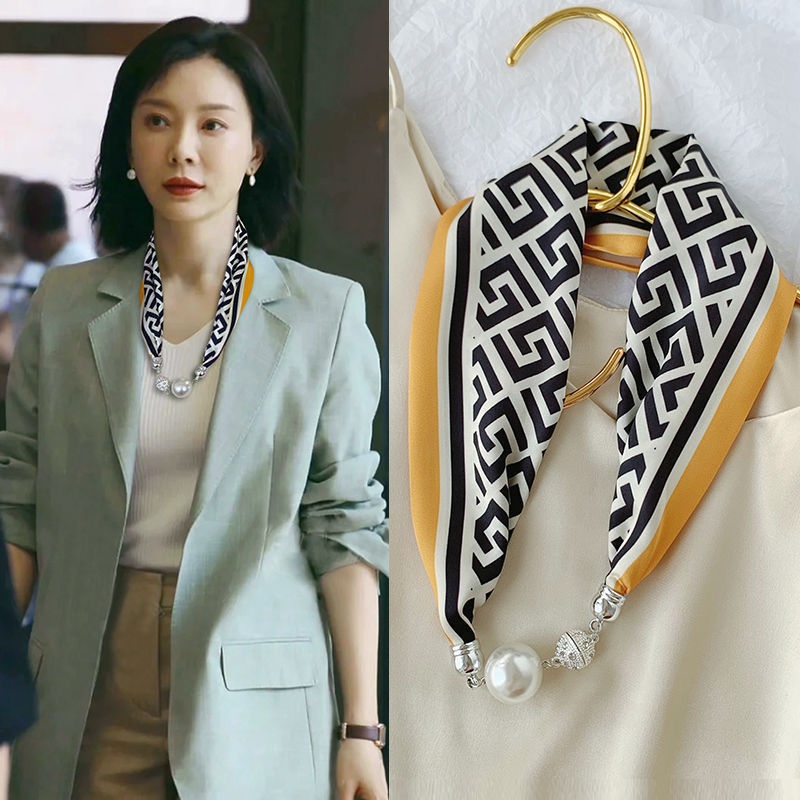 Băng Đô Cài Tóc / Khăn Quàng Cổ Khóa Nam Châm Cao Cấp Thời Trang Xuân Hè Dành Cho Mẹ Bỉm Sữa