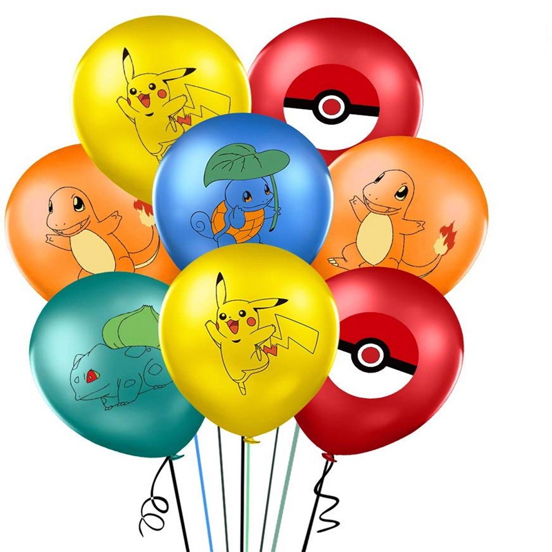 Bộ Bong Bóng Cao Su Hình Pikachu Trang Trí Tiệc Sinh Nhật Cho Bé