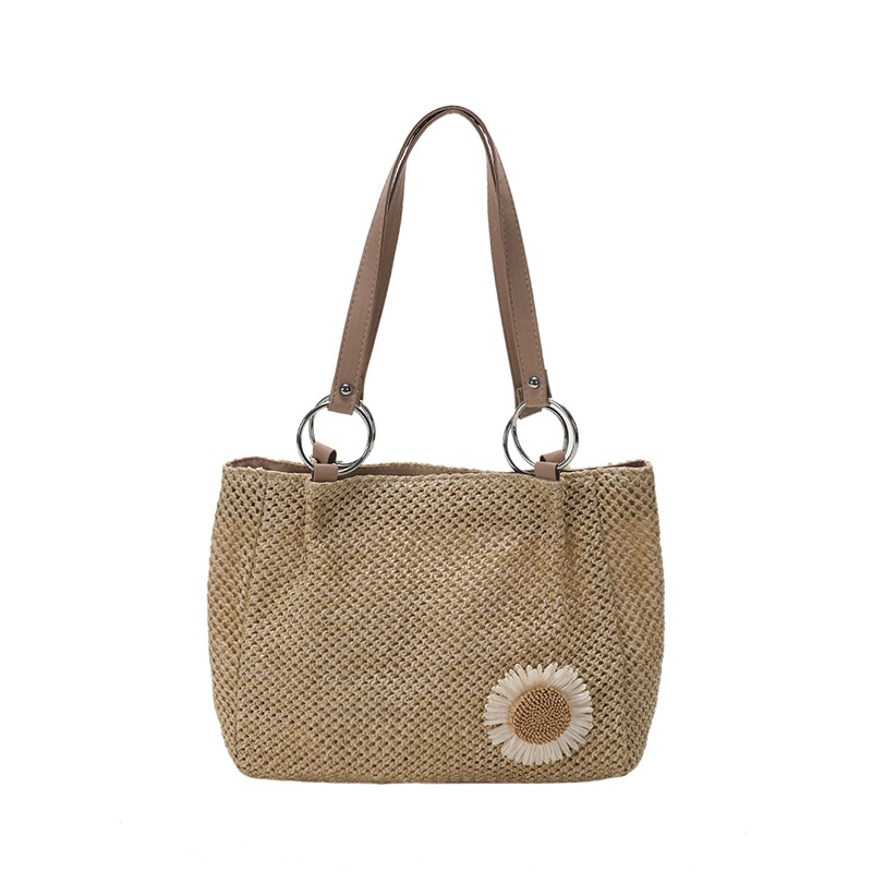 Túi Xách Đeo Vai / Kẹp Nách Chất Liệu Cói Kích Cỡ Lớn Thời Trang Mùa Xuân 2023