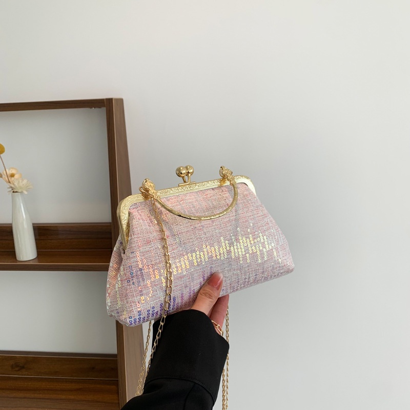 Ba Lô Đeo Vai Phối Dây Xích Đính Kim Sa Lấp Lánh Thời Trang 2023 Cho Nữ