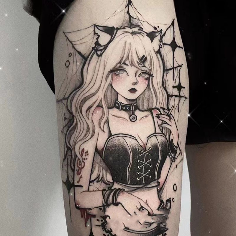 Bộ 2 Hình Xăm Dán Catwoman Chống Nước Bền Bán Vĩnh Viễn Có Thể Giặt Được