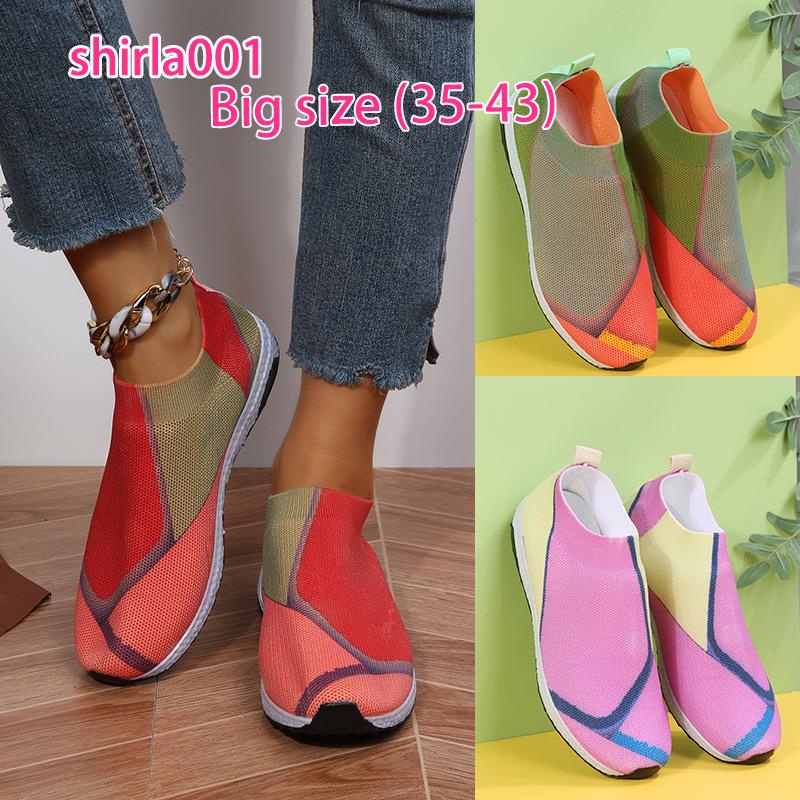 Giày Size Lớn 35-43 Thời Trang Cho Nữ✨Giày Thể Thao Đế Bằng Màu Sắc Thời Trang Mùa Hè Phong Cách Âu Mỹ Cho Nữ