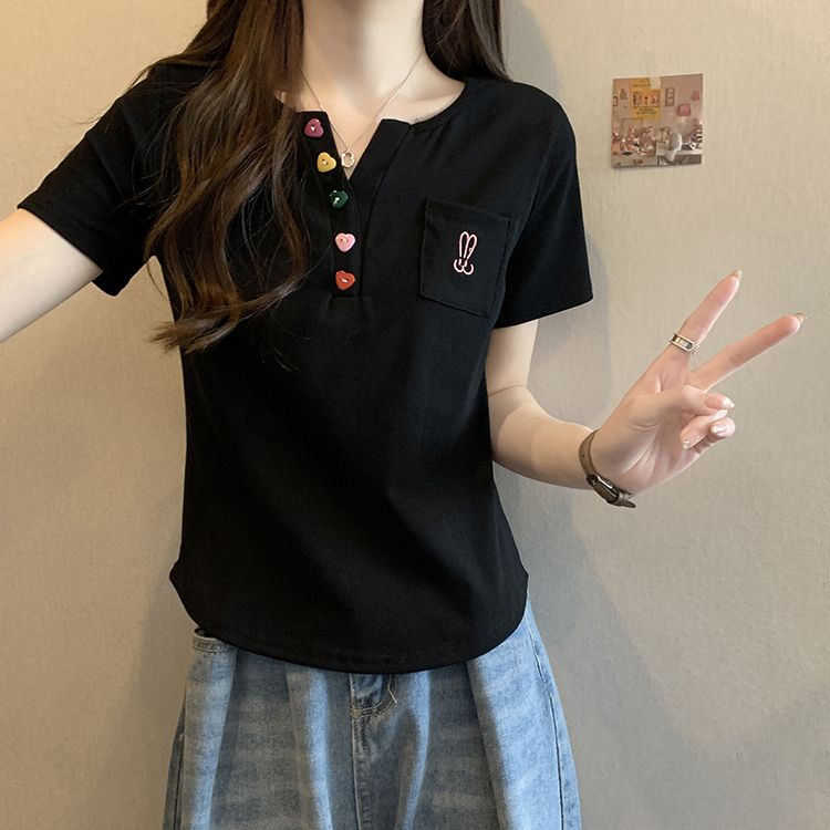 Áo Thun Tay Ngắn Dáng Ôm Thiết Kế Ba Chiều Thời Trang Mùa Hè Cho Nữ