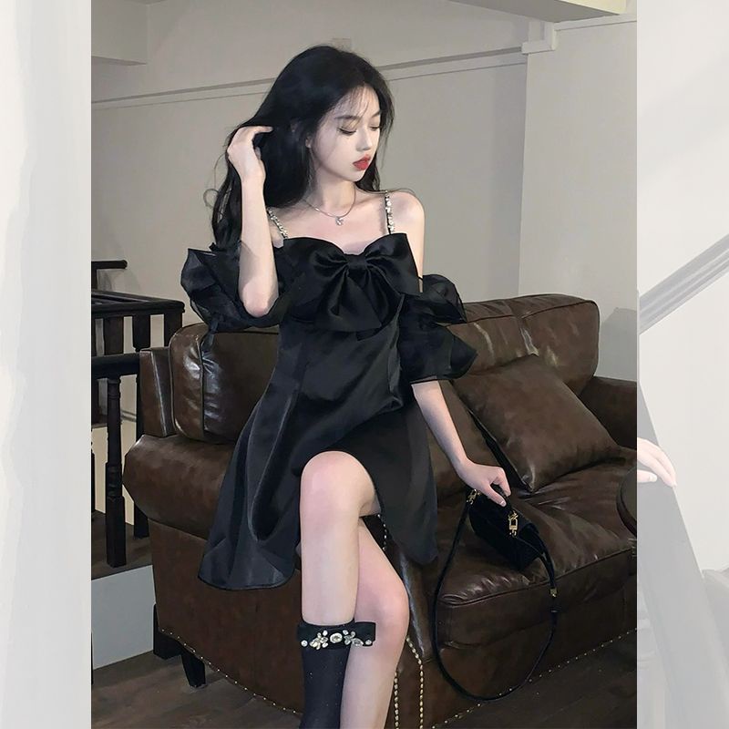 Đầm Thiết Kế Hở Vai Thắt Nơ Eo Phong Cách Pháp Thời Trang Mùa Hè Hàng Mới