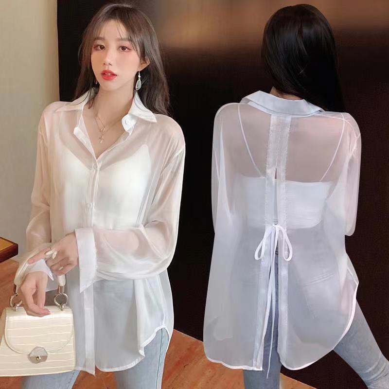 MISS.LT áo sơ mi nữ áo dài tay croptop áo nữ croptop Phong Cách Vintage Mỹ Thời Trang A25K0RK