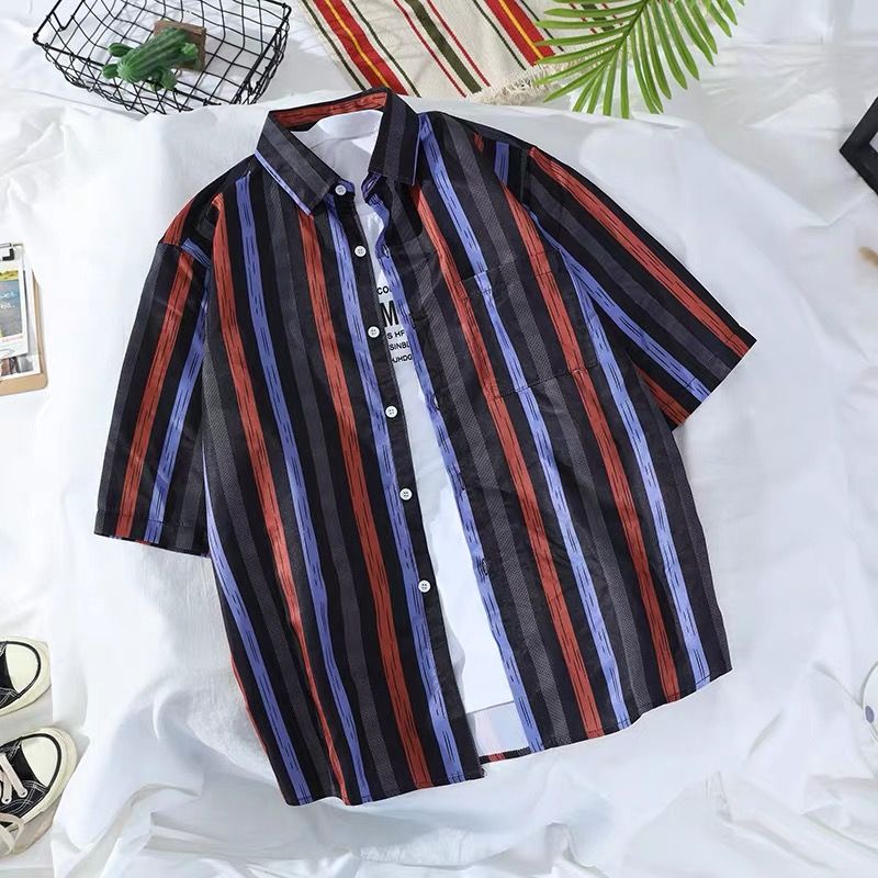 Áo Sơ Mi Đi Biển Tay Ngắn Dáng Rộng In Hoa 40% Kiểu Hawaii Cá Tính Cho Nam