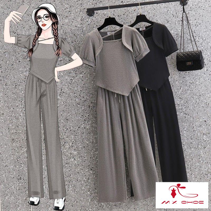 Set Áo Dáng Ôm Dây Rút + Quần Ống Rộng Phong Cách Mới Năm 2023