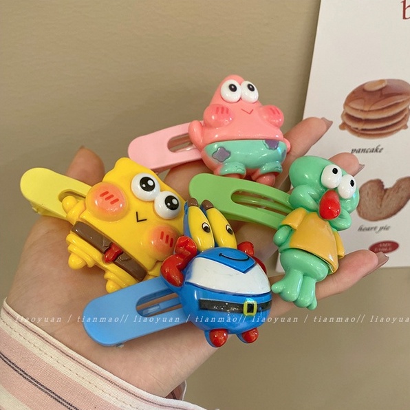 Kẹp Tóc Nữ Hình SpongeBob Phong Cách Hàn Quốc Nhật Bản Dễ Thương Mới
