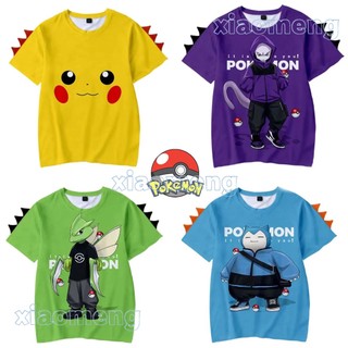 Áo thun tay ngắn in hình pokemon dễ thương cho bé