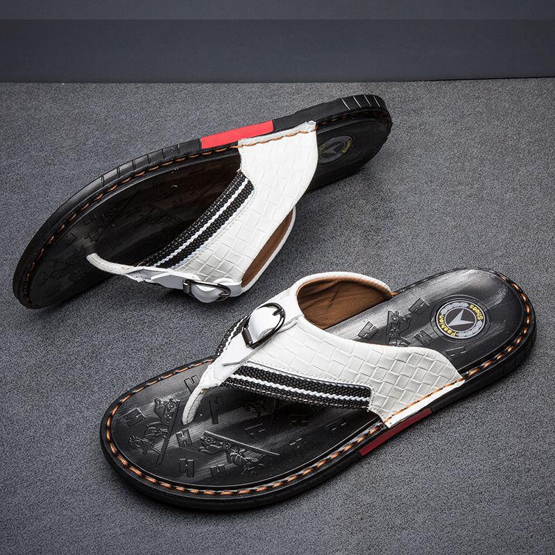 Dép Bé Trai Flip-Flops Nam Flip-Flops Nam Da Thật Da Dép Nam Thường Ngày Dép Da Đi Biển Giày Flip-Fl