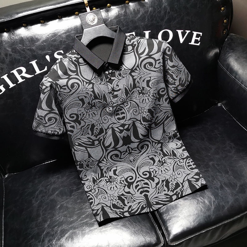 Áo Thun polo Ngắn Tay Cỡ Lớn In Họa Tiết Thời Trang Cho Nam