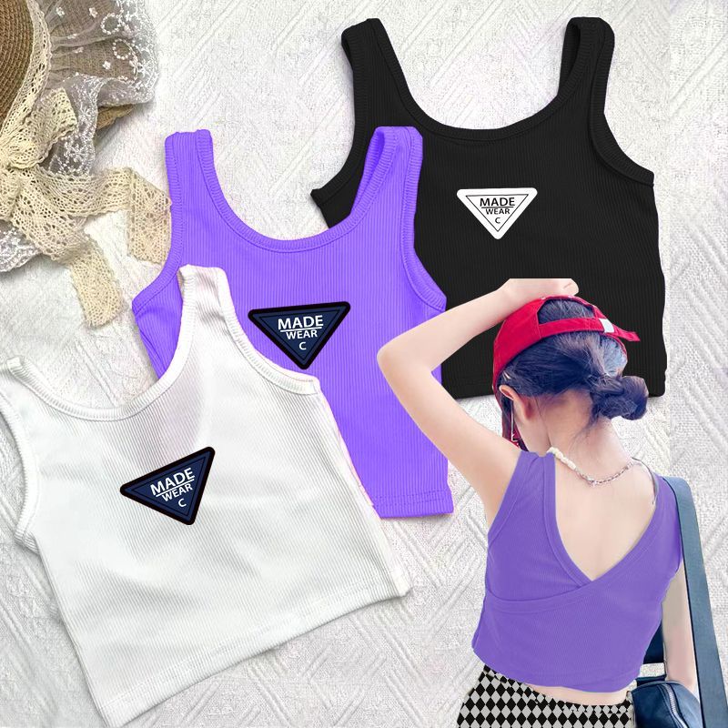 Áo Thun Không Tay Dáng Ngắn Phong Cách Công Chúa Thời Trang Mùa Hè 2023 Cho Bé Gái