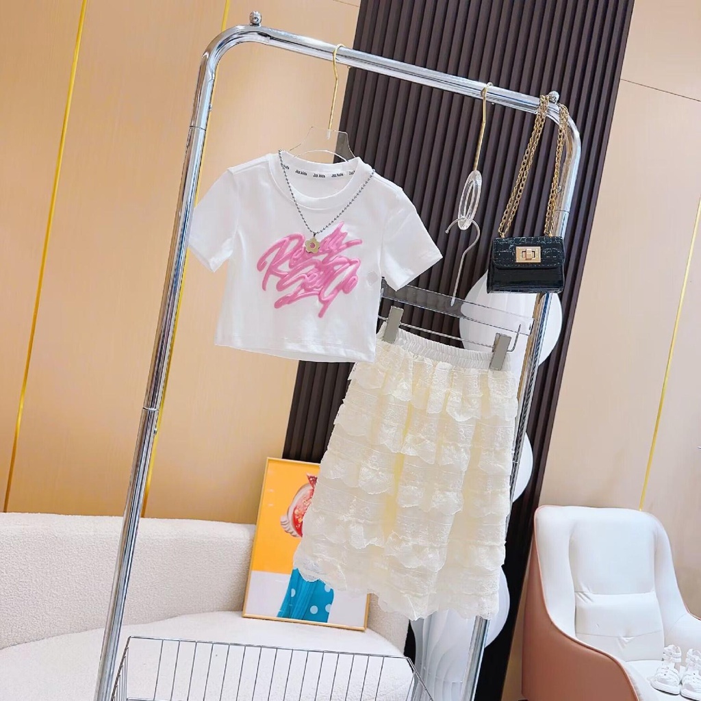 Hàng Mới Về Áo Thun Tay Ngắn In Chữ Thời Trang 2023 Dành Cho Bé Gái